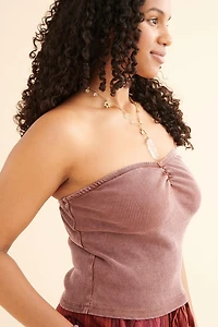 Buy Brown Stone Wash Ribbed Tube Top Online at Earthbound Trading
