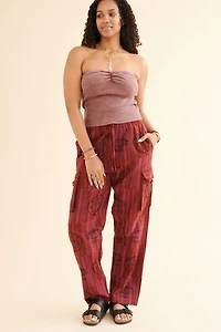 Red Striped Stamp Cargo Pants unsixex fit