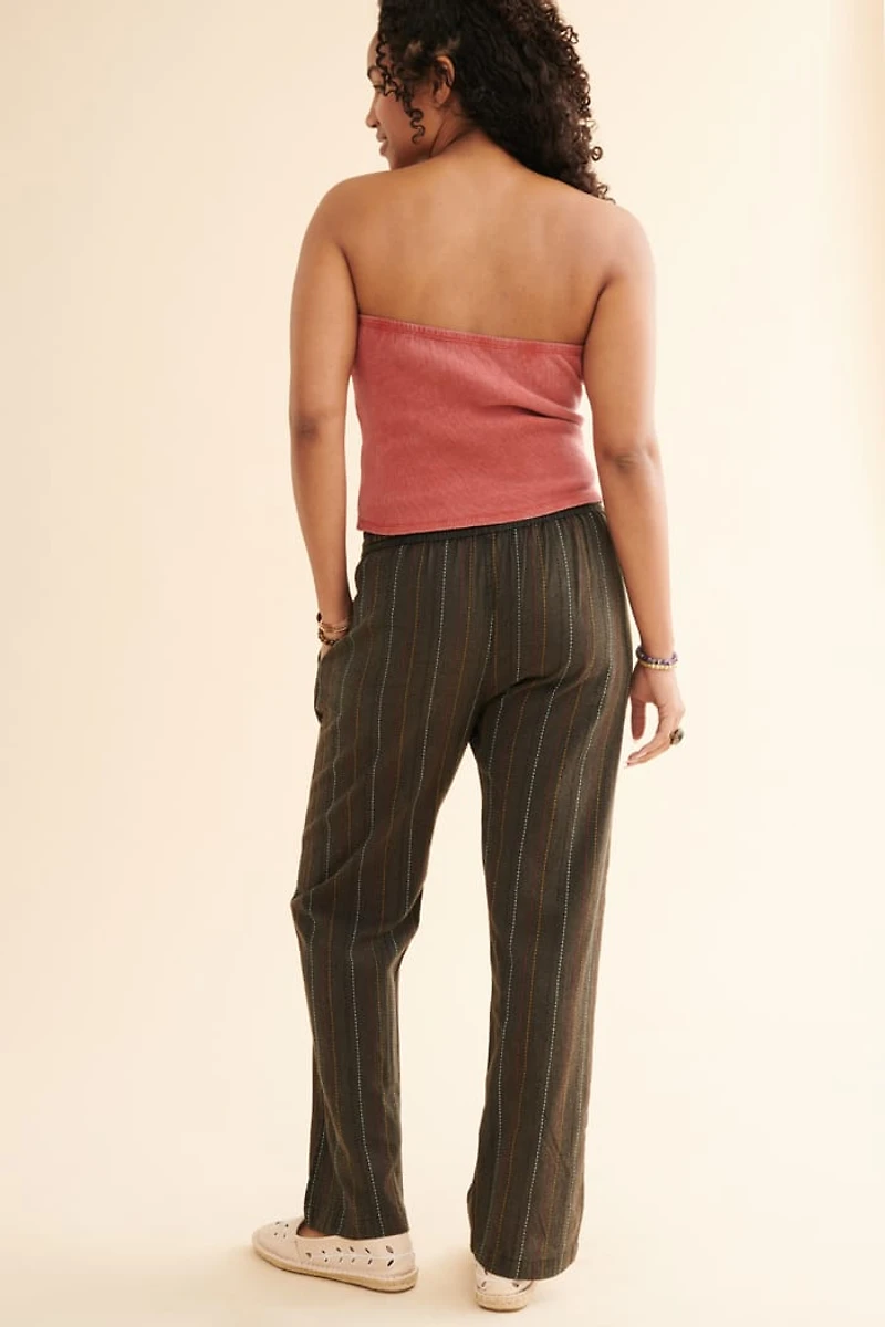 Get Rainbow Striped Wide Leg Pants - boho Hippie Festival Wear