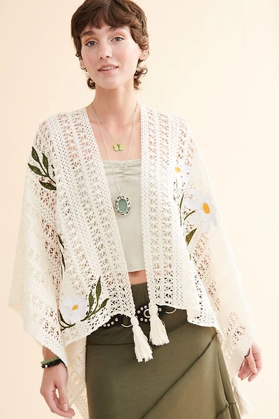 Buy Daisies Patches Tassel Shawl Online at Earthbound Trading