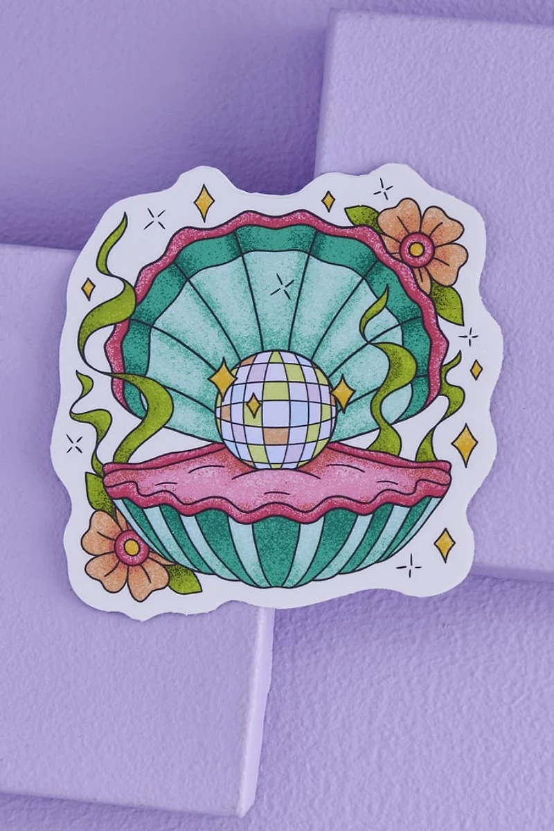 Buy EBX Holographic Disco Clam Sticker Online at Earthbound Trading