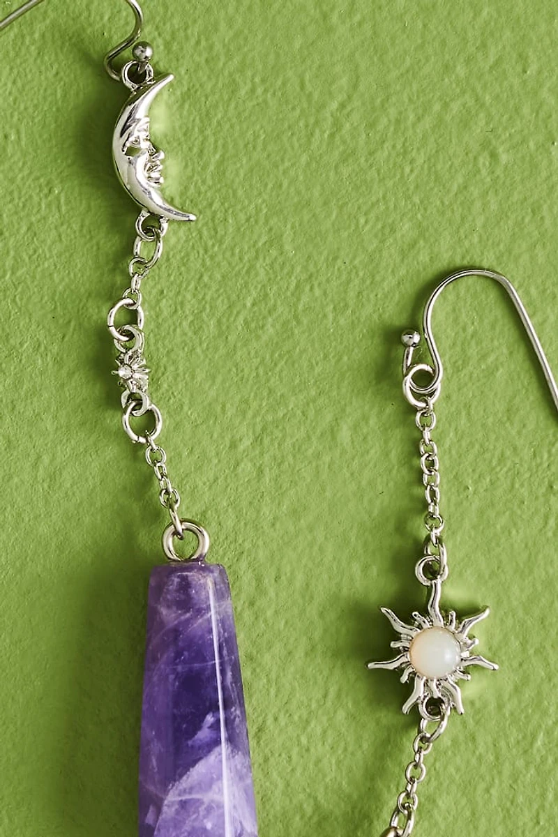 Embrace the Stars with Amethyst Mixed Celestial Earrings - Shop Now