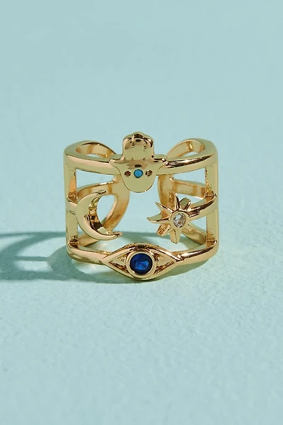 Gold Mystic Stacked Icon Ring