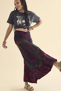 Buy Dark Rainbow Artisan Tie Dye Flare Pants Online from Earthbound