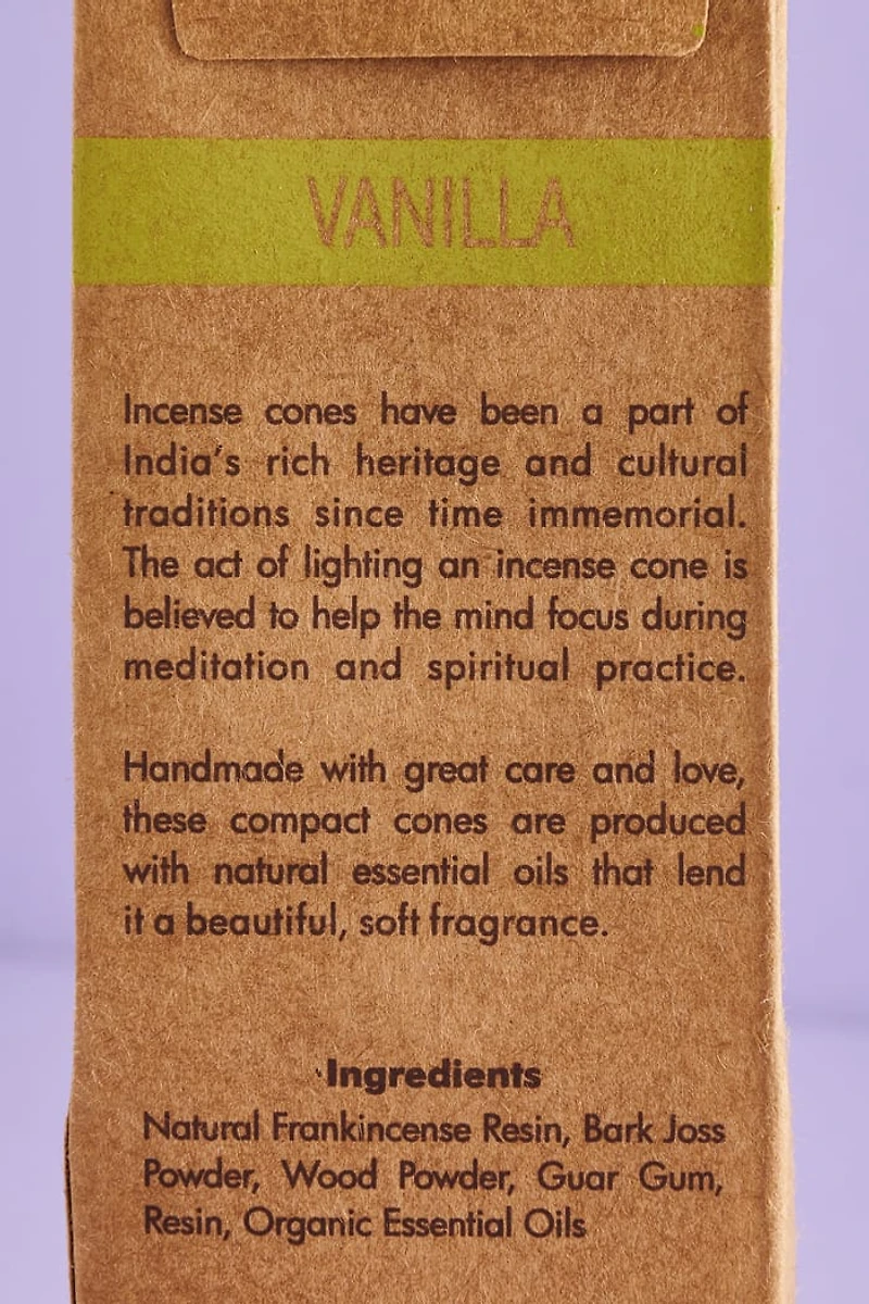 Buy Vanilla Organic Goodness Incense Cone and Burner Set Online at Earthbound Trading