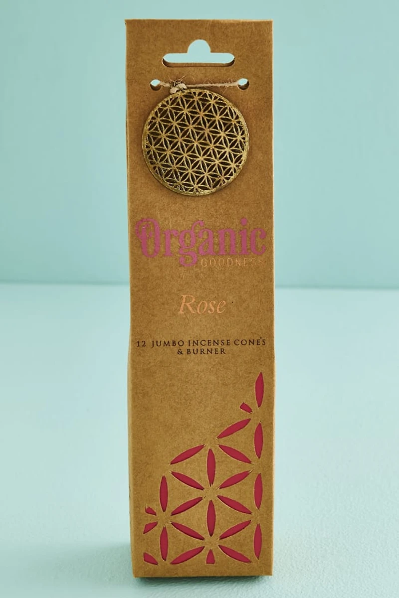 Buy Rose Organic Goodness Incense Cone and Burner Set Online at Earthbound Trading