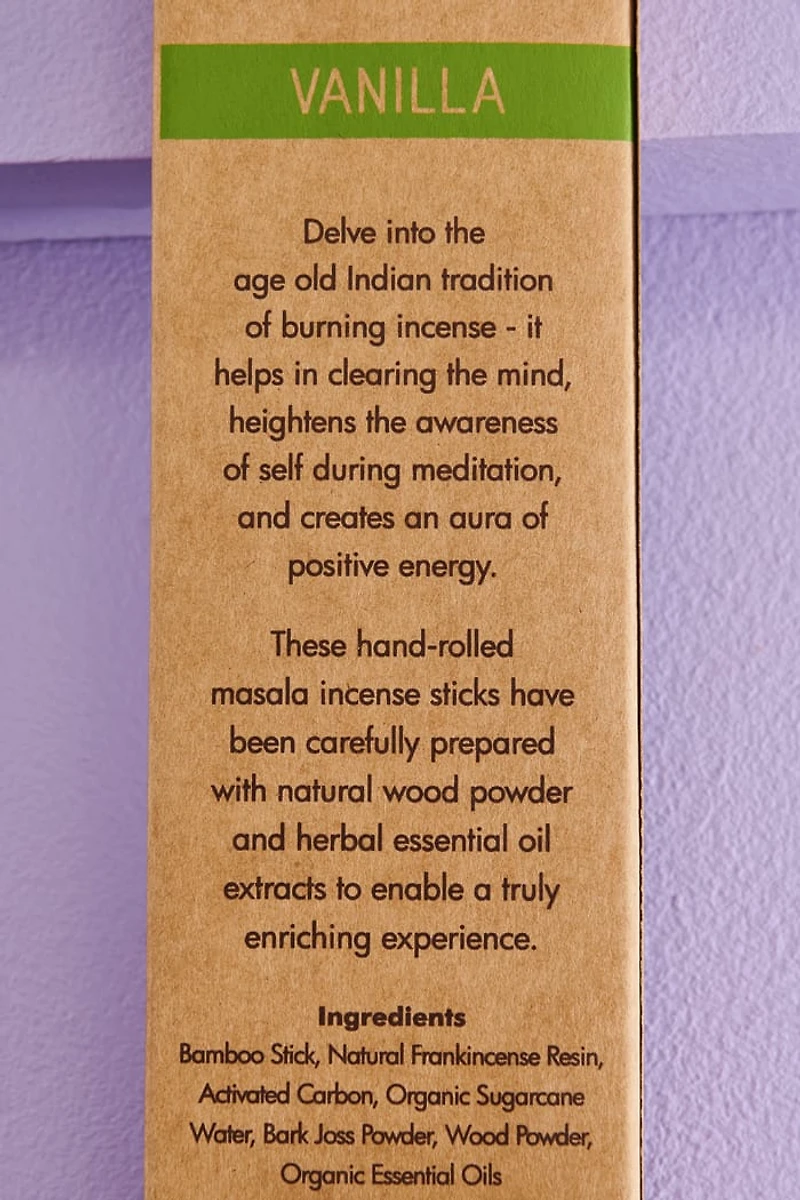 Buy Vanilla Organic Goodness Incense Sticks 15g Online at Earthbound Trading