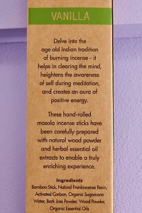 Buy Vanilla Organic Goodness Incense Sticks 15g Online at Earthbound Trading