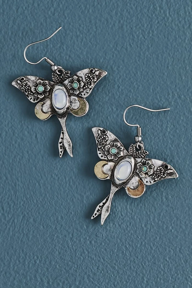 Glow Celestial - Shop Opalite Silver Celestial Moth Earrings