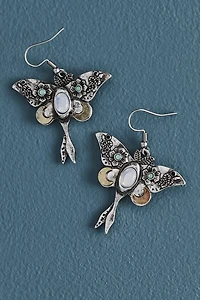Glow Celestial - Shop Opalite Silver Celestial Moth Earrings