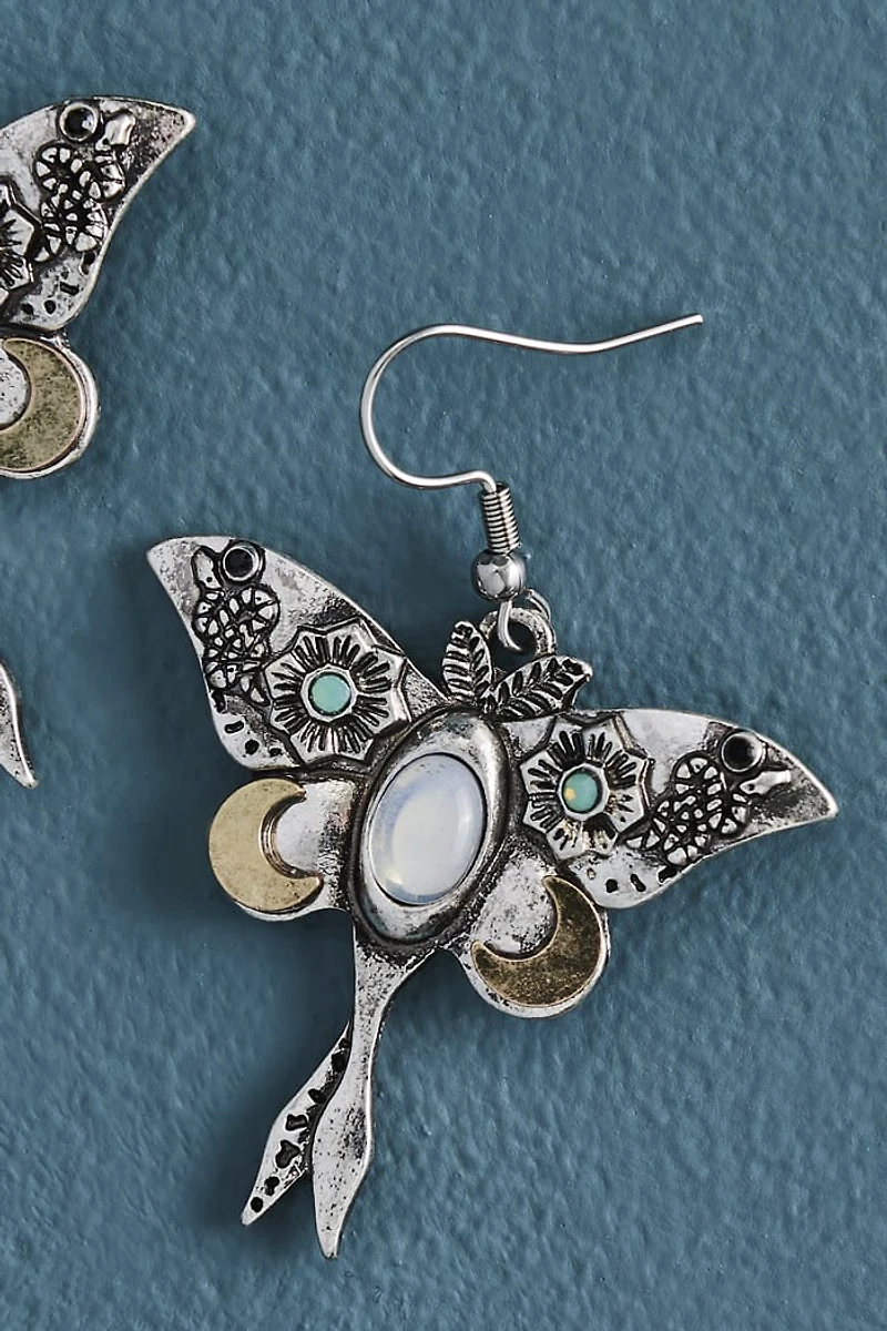 Glow Celestial - Shop Opalite Silver Celestial Moth Earrings