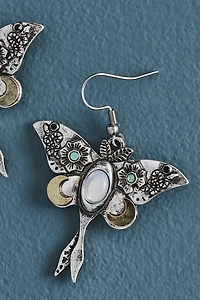 Glow Celestial - Shop Opalite Silver Celestial Moth Earrings
