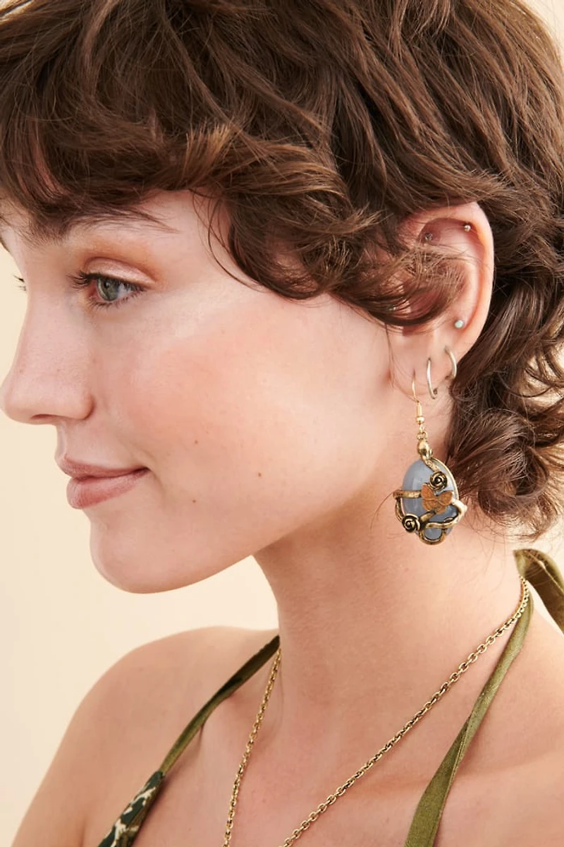 Buy Garden Snake Wrapped Resin Earrings Online at Earthbound Trading