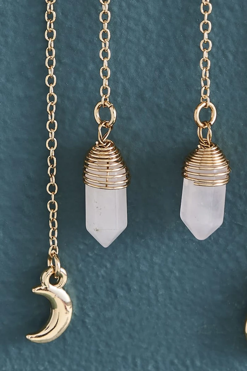 Buy Rose Quartz Evil Eye Dangle Earrings Online at Earthbound Trading
