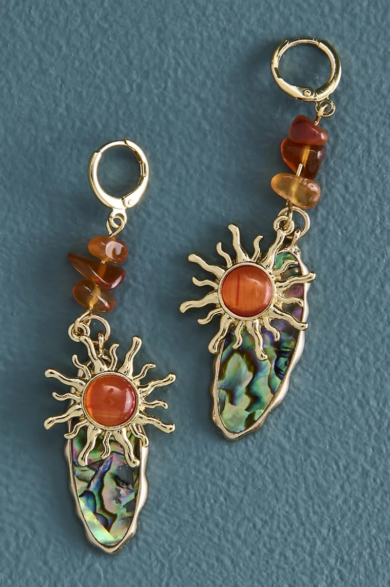 Buy Agate Abalone Shell Sun Earrings Online at Earthbound Trading
