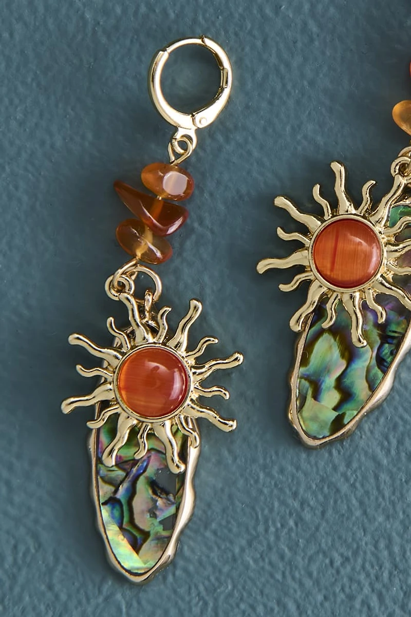 Buy Agate Abalone Shell Sun Earrings Online at Earthbound Trading