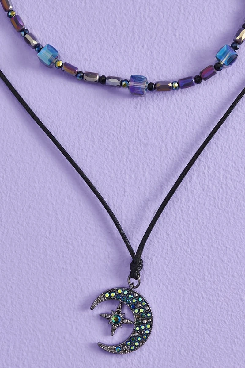 Buy Starry Moon boho Iridescent Necklace Set Online at Earthbound Trading
