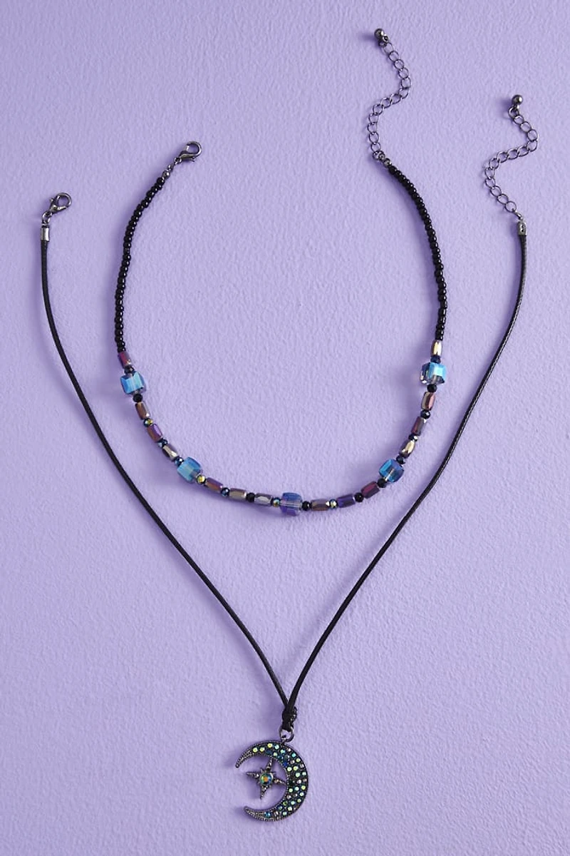 Buy Starry Moon boho Iridescent Necklace Set Online at Earthbound Trading