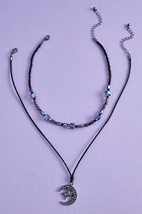 Buy Starry Moon boho Iridescent Necklace Set Online at Earthbound Trading