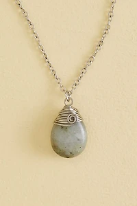 Buy Labradorite Teardrop Wire Wrapped Necklace Online at Earthbound Trading