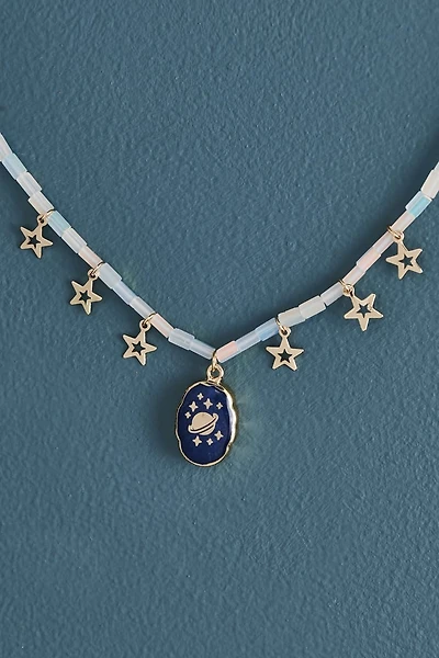 White Jade Starry Galaxy Necklace