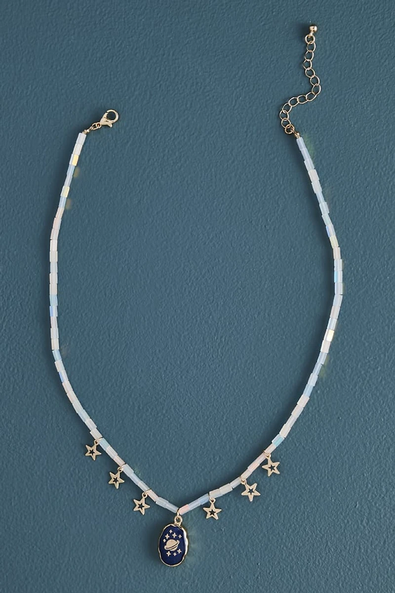 White Jade Starry Galaxy Necklace