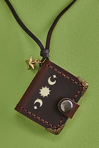 Buy Celestial Brown Leather Mini Book Necklace Online at Earthbound Trading