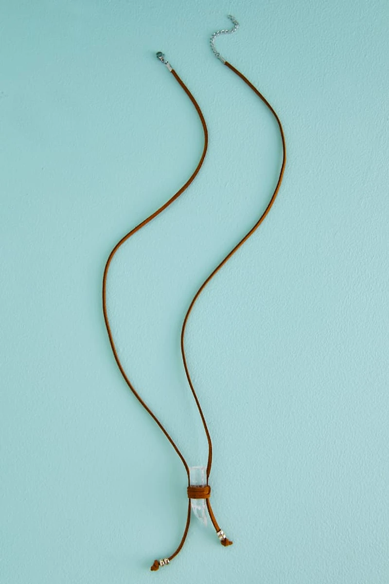 Ground Your Energy with Brown Quartz Wrap Necklace - Shop Now