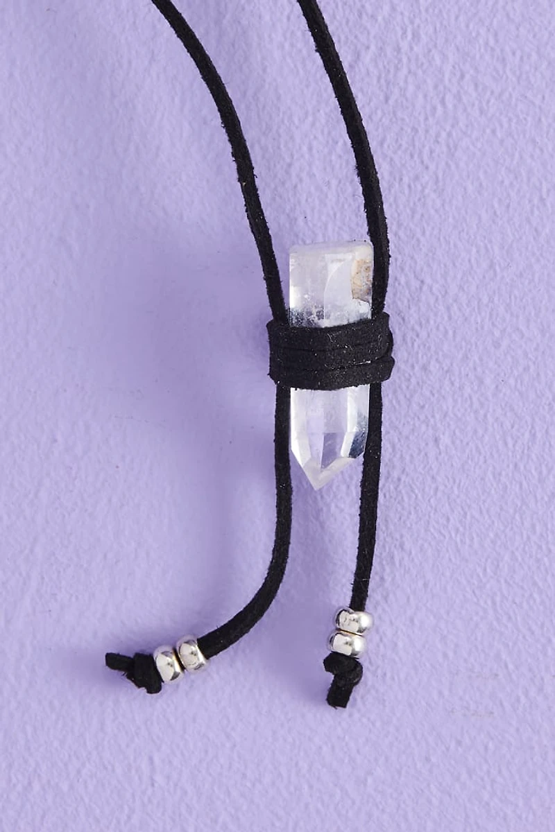Shop Black Clear Quartz Wrap Necklace - boho Crystal Energy