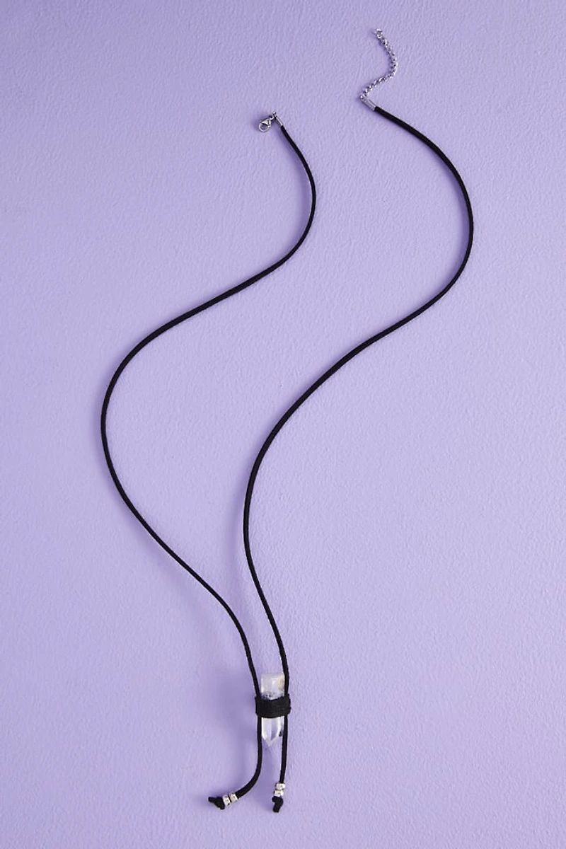 Shop Black Clear Quartz Wrap Necklace - boho Crystal Energy