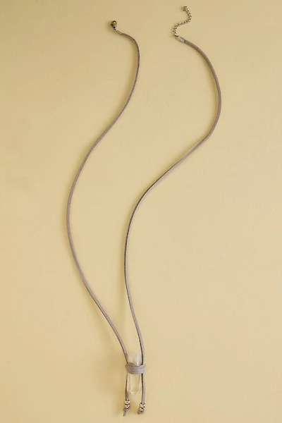 Find Balance - Shop Grey Clear Quartz Wrap Necklace