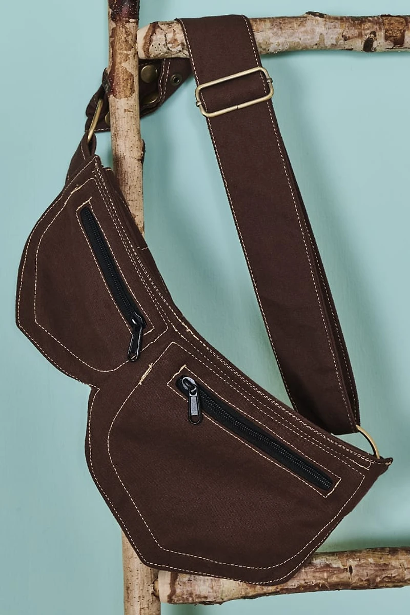 Buy Brown Double Belt Bag  Online at Earthbound Trading