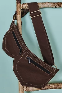 Buy Brown Double Belt Bag  Online at Earthbound Trading