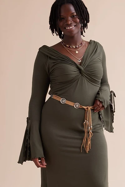 boho Tan Suede Celestial Belt