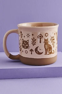 Mystic Cat Pink and Brown Mug