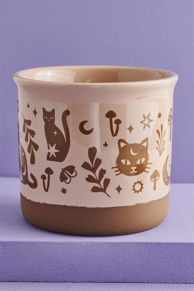 Mystic Cat Pink and Brown Mug