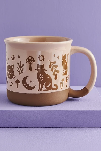 Mystic Cat Pink and Brown Mug