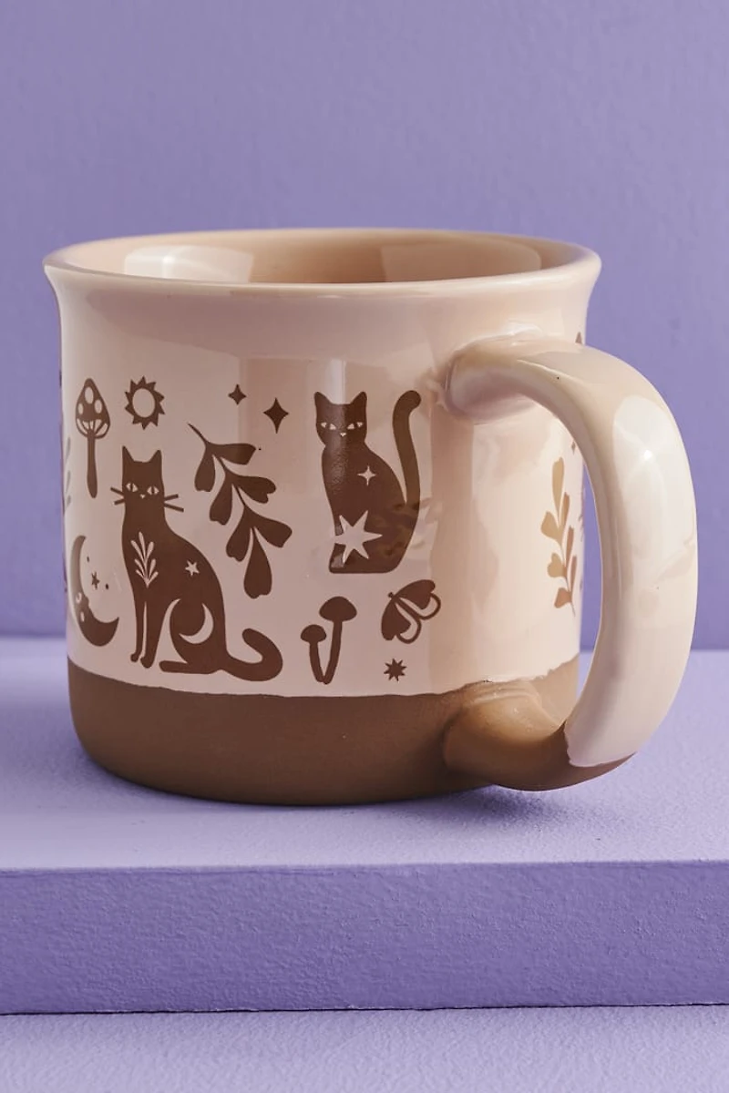 Mystic Cat Pink and Brown Mug