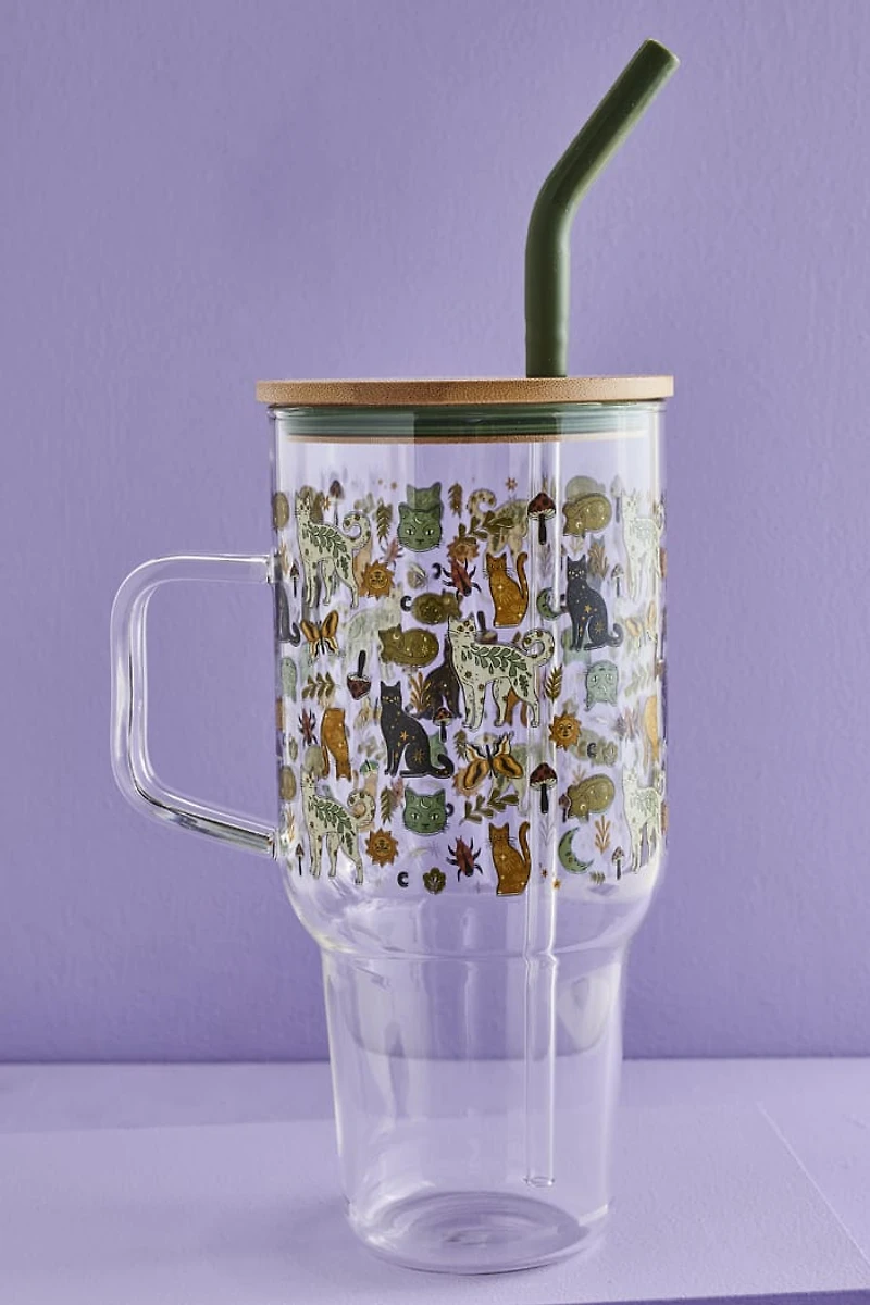 Mystic Cat Glass Tumbler Cup