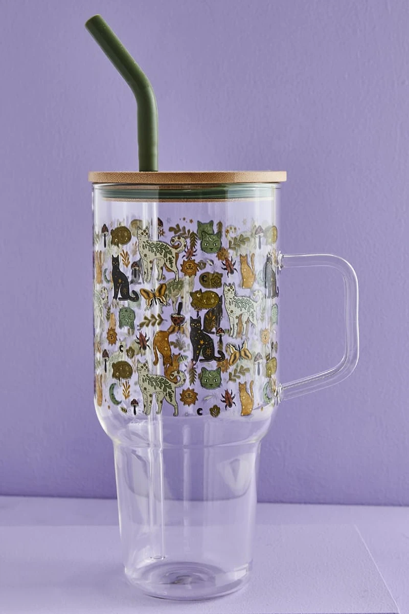 Mystic Cat Glass Tumbler Cup