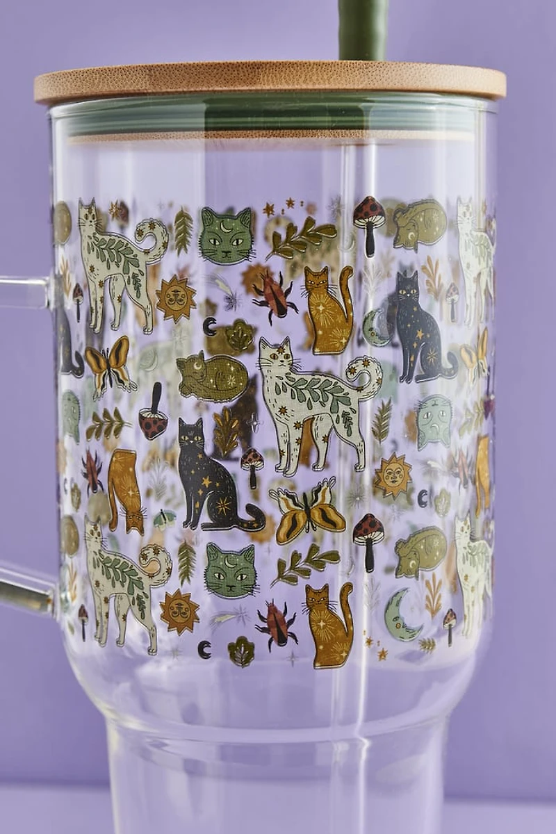 Mystic Cat Glass Tumbler Cup