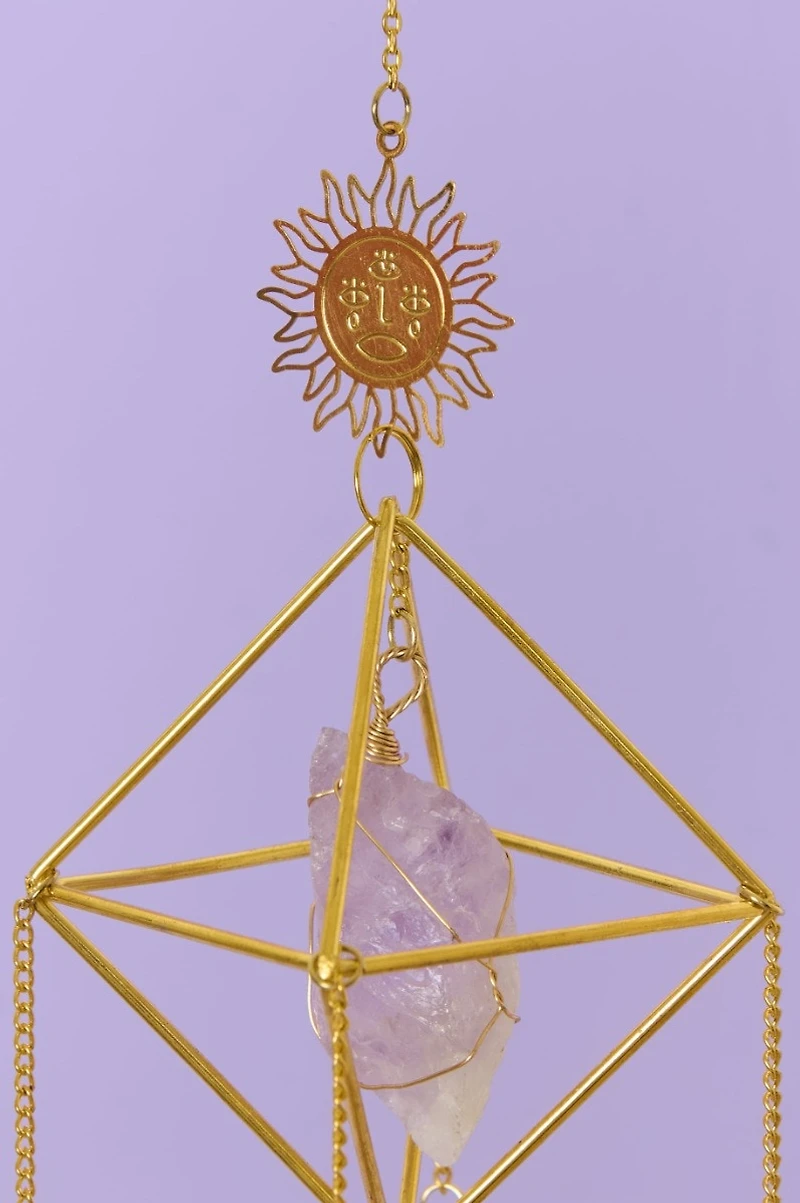 Amethyst Fairy Geometric Crystal Mobile