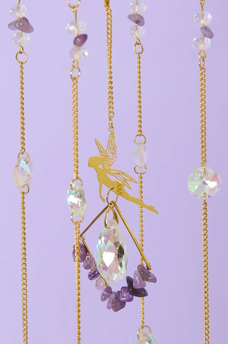 Amethyst Fairy Geometric Crystal Mobile