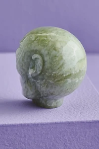 Green Jade Alien Head Figurine