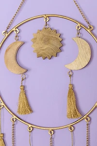 Moon and Sun Wooden Wall Hanging