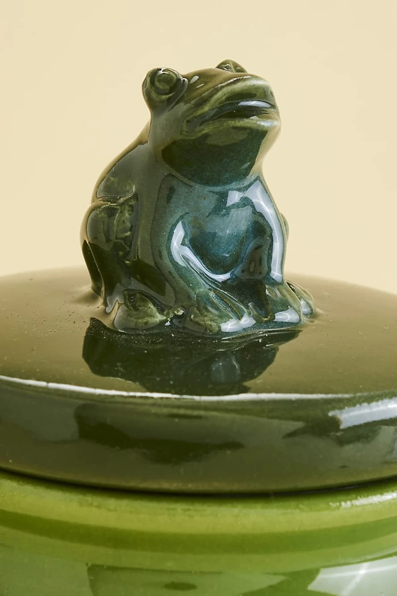 Fairy Garden Green Frog Stash Jar