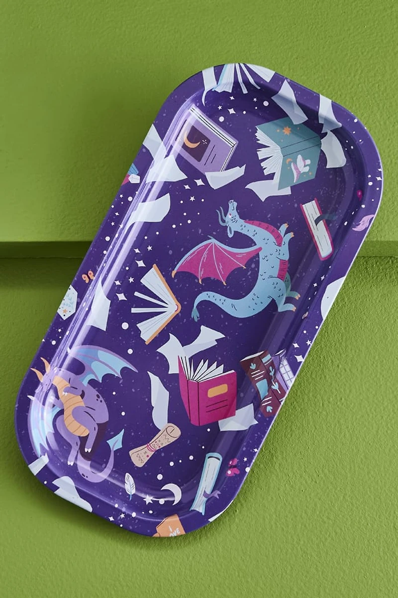 Fantasy Bookshelf Rolling Tray w/Lid