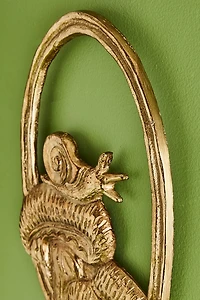 Gold Metal Snail Mushroom Wall Plaque