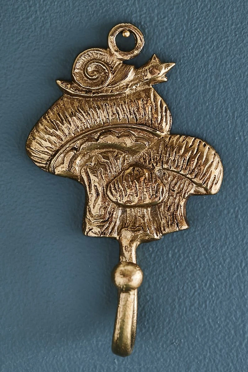 Gold Snail Mushroom Wall Hook