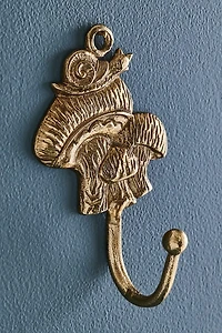Gold Snail Mushroom Wall Hook